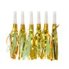 lasenersm 24 Pieces Party Blower Noisemakers Blowouts Whistles Party Squawkers Fringed Noise Maker Blowouts Noisemakers Musical Blowouts Party Blowouts Blowers Party Horns Noisemakers(Green, Golden)
