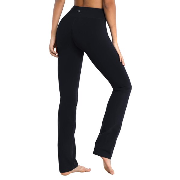 BUBBLELIME 29"/31"/33"/35" 4 Styles Women's Straight Legs Yoga Pants Tummy Control - Straight Leg_Black M_33" Inseam