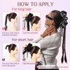 Ponytail Extension HOOJIH Claw Clip Braided Ponytail Extension Hair Extensions 20 Inch Double Braided Ponytails Hairpieces for Women - Natural Black