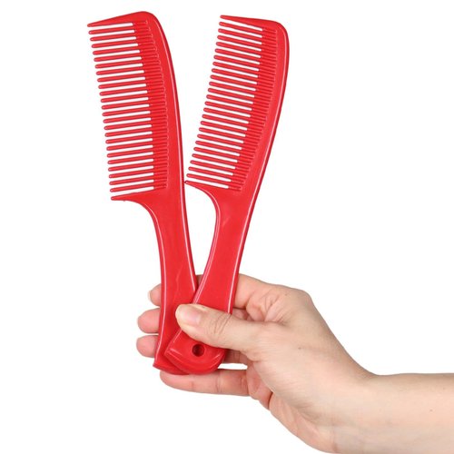Allegro Comb 1004 Wide Teeth Detangling Combs For Women, Stylists, Curly Hair Teasing Comb Mens Comb 2 Piece (Red)