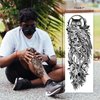 Full Arm Temporary Tattoo for Men, 12 Sheets Skull Skeleton Sleeve Tattoos Temporary, Fake Tattoos That Look Real, Tigers, Dragon, Koi, Lion