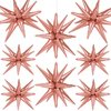 Wrbin 8 Pcs Rose Gold Star Balloons, 27/22 inch One-Piece Explosion Foil Balloons for Birthday, Baby Shower, Wedding, Valentine's Day, Anniversary, Graduation Party Decorations(Rose Gold)