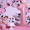 HIBILDER 2PCS Pink Number 6 & Mini Bow Balloon, 40in Birthday Party Decorations, Girls 6th Party Supplies, Safe Aluminum Foil Material