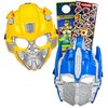 Transformers Masks for Kids 2 Pack Set - Bundle with Optimus Prime and Bumblebess Masks for Dress Up Pretend Play Plus Stickers, More | Transformers Costume Accessories