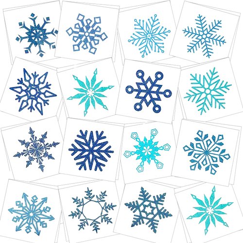 150Pcs Snowflake Temporary Tattoos Blue Snowflake Glitter Tattoos Stickers Winter Snowflake Stickers Christmas Temporary Tattoos for Christmas Party Supplies