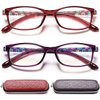 EYEURL Reading Glasses Womens Blue Light Blocking - 2 Pack Anti-blue Readers for Women UV Protection Eyeglass +2.0