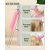 Hair Wax Stick, Elastic Hair Ties, Topsy Tail Hair Tool 6 Packs - Taming Flyaways - Rubber Bands for Hair Accessories for Teen Girls, Kids & Women