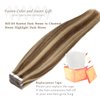 Lacer 20 Inch Remy Tape in Hair Extensions Human Hair Color Chocolate Brown to Light Golden Brown Invisible Straight Double Sided Skin Weft Natural Hair Tape in Extensions 50g 20pcs