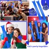 Sosation 36 Pcs Team Spirit Accessories, Christmas Cheerleading Pom Poms, Hand Clappers Party Favors and Thunder Sticks Noise Makers for Sporting Events Football Cheering Essentials(Blue Silver)