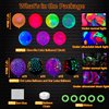 109 Pack UV Neon Balloons Light Up Balloons Glow in The Dark Balloons Blacklight Reactive Polka Dot Latex Balloons Black Lights Reactive Fluorescent Stars Balloons Neon Party Supplies Glow Party Decor