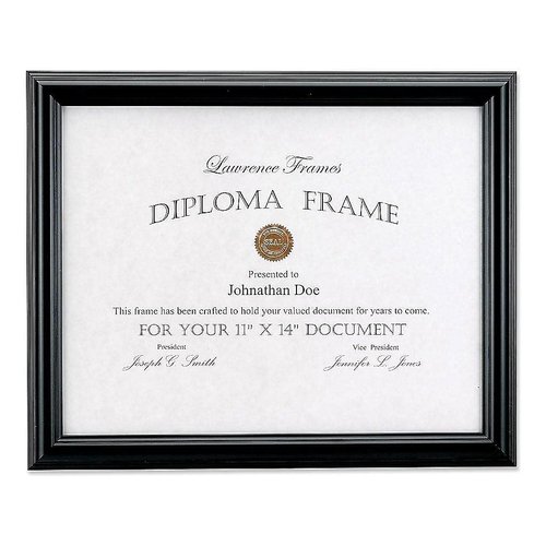 Lawrence Frames Wood Certificate Frame, Black (185011)