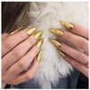 Holographic Mirror Gold Nail Chrome Powder Effect Metallic Dust Sequins UV Gel Gold Chrome Nail Powder Pigment for Nail Art Decoration, Gold Chrome Powder for Nails