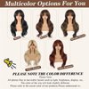 Mayoud Layered Wig With Curtain Bangs For Women Dark Brown Long Multi-Layered Wig Straight Wavy Hair Wig Natural Looking Synthetic Heat Resistant Wigs for Daily Party Use (26Inch, Dark Brown#)
