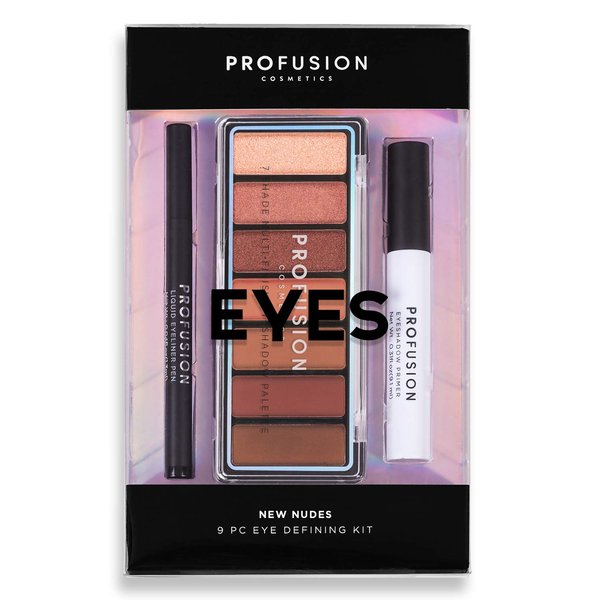 Profusion Cosmetics Eyes Kit Premium and Professional Beauty Tool for Elegant and Confident Look With New Nudes Long Lasting Skin Friendly Eyeshadow Primer