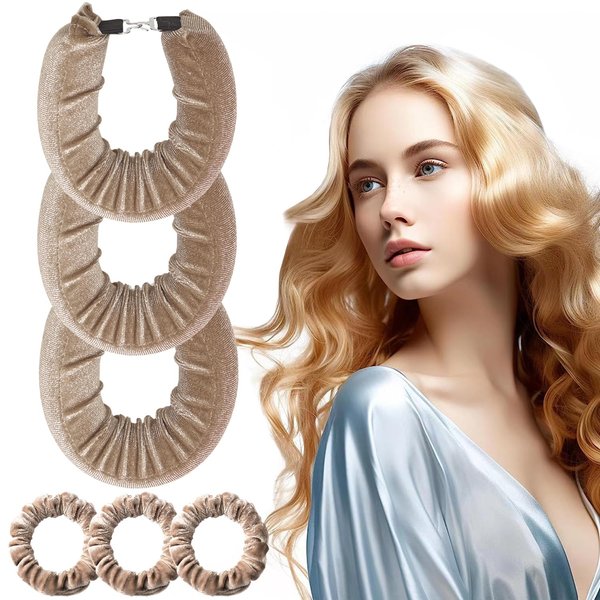 No Heat Curlers, 6pcs Extra Thick Hair Curlers to Sleep in No Heat Curling Headband,Rods with Hook, Suede curling wand suitable for all hair types