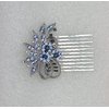 Faship Gorgeous Dark Blue Rhinestone Crystal Floral Hair Comb