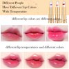 Mrettick 3 Colors Crystal Flower Jelly Lipstick Set,Magic Temperature Color Changing Lip Gloss PH Lipstick Color Changing Jelly Lipstick Waterproof Moisturizer Lip Balm (#1+#2+#3)