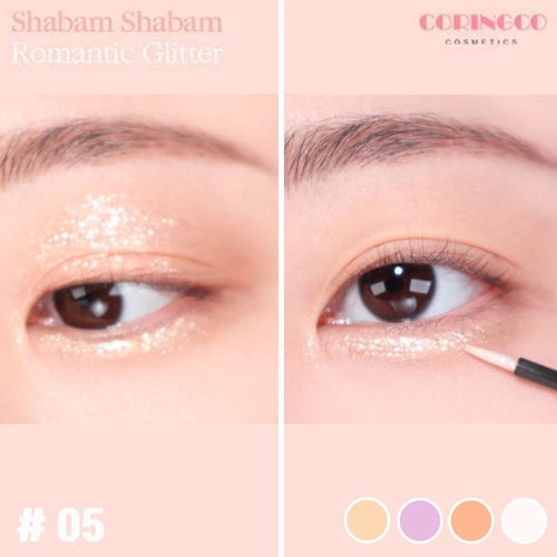 CORINGCO Eye Glitter Makeup Liquid Eyeshadow Sparkle | Shabam Shabam Romantic Glitter Shadow K beauty Makeup Shimmer (#05 Crescent Light)