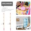 TOYANDONA Miniature Fishing Pole, 2pcs Miniature Fishing Rod Dollhouse Fishing Pole for Dollhouse Decoration Accessories