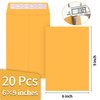 20 Pack Catalog Envelopes Self Seal, 6 x 9 Inches Catalog Mailing Envelopes,Brown Manila Envelopes for Mailing, Organize, Storage, Home, Office