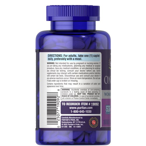 Puritan's Pride One Daily Women's Multivitamin Caplets, 100 Count