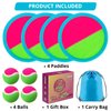 Outdoor Games for Kids - Outside Toys for Kids Ages 4-8, Toss and Catch Ball Set, with 4 Paddles 4 Balls, and 1 Storage Bag, Yard Games for Kids Boys Girls Birthday Gifts New Year Gifts- 4 Blue