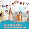 Tranqun 4 Set Mushroom Banner Mushroom Garland Mushroom Party Decorations for Baby Shower Wild Mushroom Themed Birthday Party Favors
