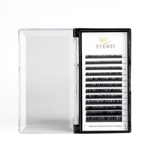 Eyelash Extensions 0.10 D Curl Natural Faux Mink Eyelash Extensions Individual Lashes Extension 13mm Tray Salon Use by EYEMEI