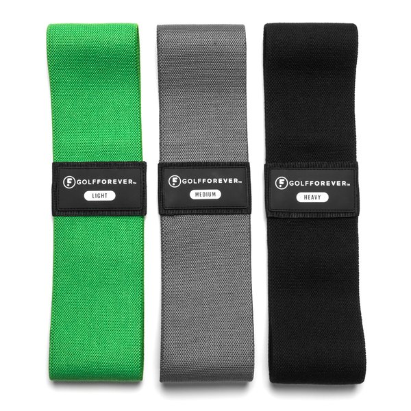 GolfForever Mini Bands Proven by Golfer Scottie Scheffler | Golf Training Premium Fitness Bands | Premium Golf Training Aid to Improve Strength Flexibility & Swing Posture | 3 Resistance Levels | 3pcs