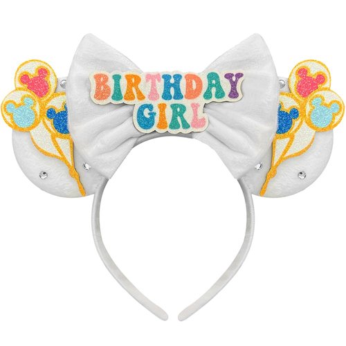 Bolonar Costume Headband, White, Women's Birthday Party Favors, Mouse Ears Headband, Birthday Party Decoration