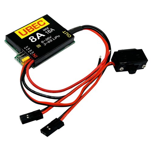 2-8S LiPo UBEC-8A BEC 5.2/6.0/7.4/8.4V Servo Independent Power Supply for RC Car Fixed Wing Airplane Robot