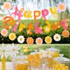 SUNBEAUTY Flower Daisy Happy Birthday Banner Groovy Party Banners Groovy Party Decorations Boho Happy Birthday Banner Daisy Retro Hippie Party Supplies Baby Shower | Pre-Strung