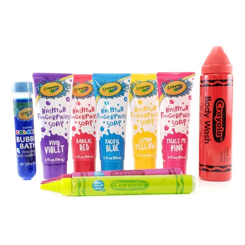 Crayola Bath Time Bundle - 9 Items: Bubble Bath, Bathtub Fingerpaint Soap, Jumbo Wash Pens, and Body Wash