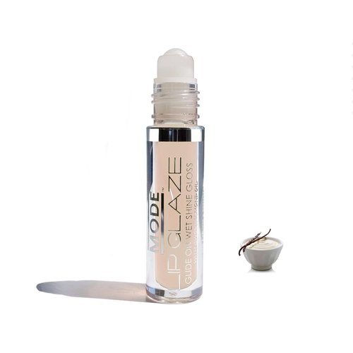 MODE Lip Glaze Flavored Lip Gloss Yummy VANILLA CREAM PUDDING Flavor Roll On Sweet Wet Nourising Shine, Moisturizing Natural Skincare Fruit Oils