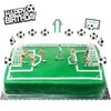 24 Pieces Soccer Cake Topper Decorations Soccer Happy Birthday Cake Topper and Soccer Ball Candles with Soccer Team Player Goalie Soccer Theme Party Supplies Soccer Birthday Decorations for Men Boys