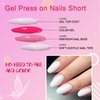 AddFavor Oval Press on Nails Short Fake Nails, 240pcs White Nails Press on Almond False Nail Full Cover Acrylic Nail for Women and Girls
