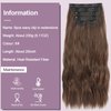 Fashion Line Clip in Hair Extensions for Women 6PCS Thick Full Head Natural Wavy Clip in Extensions Chestbut Brown Synthetic Long Double Weft Hair Hairpieces 20 inch (220Gram,Chestbut Brown)