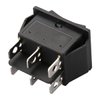 Baomain Momentary 6 Pin DPDT Button Rocker Switch (ON)/Off/(ON) AC 250V/10A 125V/15A Black Plastic (1PCS)