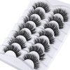 Mebver Lashes Eyelashes 8D Fluffy False Eyelashes Wispy Faux Mink Lashes Light Weight Fake Eyelashes Cat Eye Lashes 7 Pairs Pack