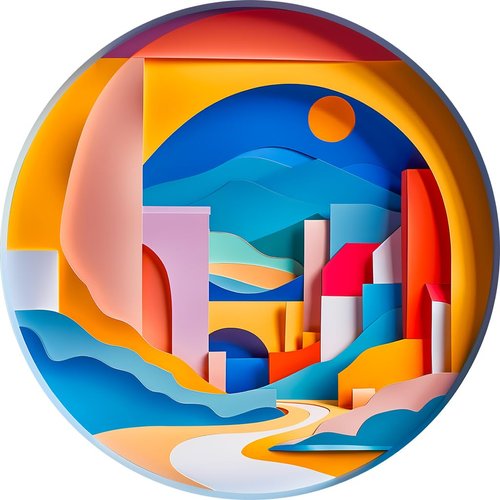 Bgraamiens Puzzle-Distance- 3D Visual Sunrise in The Distance 1000 Pieces Round Puzzle for Adult,...