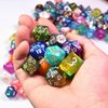 Poludie DND Dice Sets, 175Pcs Polyhedral D&D Dice with 4 Leather Bags for D&D (Dungeon and Dragon), Role-Playing Games, MTG Table Games(25Sets)