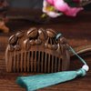 Hair Comb 2PCS Vintage Woodcarving Flowers Birds Comb Elegant Natural Wood Small Comb Easy To Carry Anti-static Head Massage Hair Comb Brush for Travel