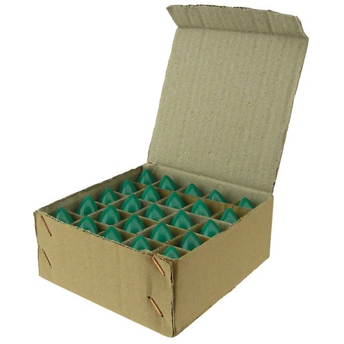 25Pack 7 Watt C7 Ceramic Green Incandescent Light Bulb, Candelabra Base