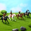 Toddmomy Riding Horse Figurine 4Pcs Action Figure Western Figurines Toys Horse Toys Plastic Horse with Rider for Kids Toddlers Farm Animal Collection