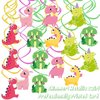 Dino Dinosaur Hanging Swirl - 24PCS Party Decorations for Boys Kids Theme Birthday Party Supplies Dinosaur Hanging Spiral Garlands Ceiling Decor (Dino Dinosaur)