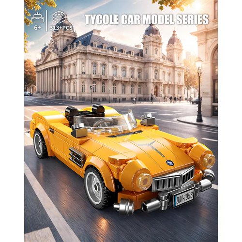 TYCOLE Super Sports Car Building Block Set with Display Case,Speed Race Car Building Kits Construction Toy,Collectible Car Model,Christmas Birthday Gift for Adults and Kids 6 and up(313pcs)