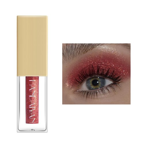 Quxunzzz Liquid Glitter Eyeshadow,Liquid Glitter Eyeliner Metallic Glitter Shimmer Eye Looks Waterproof Long Lasting Quick-Drying Sparkling（09#）
