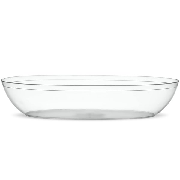 PLASTICPRO Disposable Oval Serving Bowls, Party Snack or Salad Bowl, 32-Ounce, Plastic Crystal Clear Pack of 4