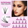 Dedila 8-20mm Available 200Pcs Handmade Natural long 20Roots Black Soft Individual False Eyelashes Fluffy Cross Makeup Cluster Eyelashes Thickness 0.07mm D Curl Eye Lashes Extensions (15mm)