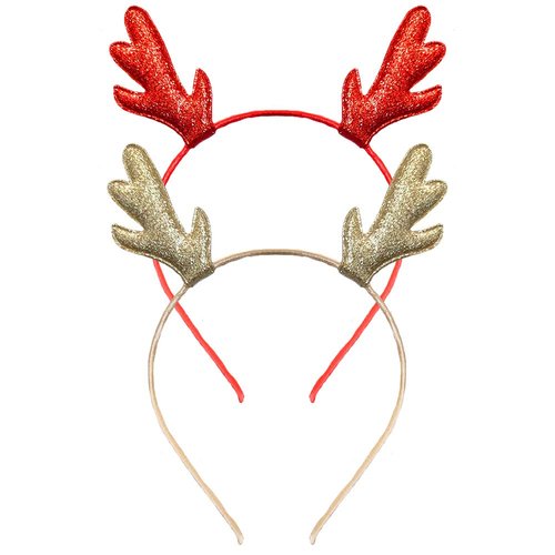 Christmas Reindeer Headband Glitter Reindeer Antlers Headbands Xmas Hair Band Headpiece Women Deer Hairband Hair Hoop Holiday Party Decoration Cosplay Costume Cute Hair Accessories 2 Pack Mixed